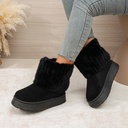 Botas de Nieve Forro de Peluche Negro, Talla 38